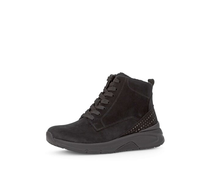 Gabor Damen  Sportliche Stiefelette Schwarz - Rauleder