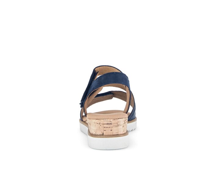 Gabor Damen  Keilsandalette Blau - Materialmix Leder