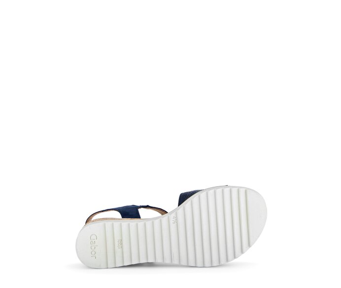 Gabor Damen  Keilsandalette Blau - Materialmix Leder