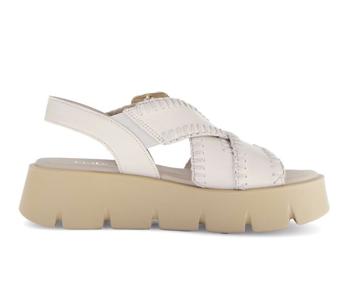Gabor Damen  Plateau Sandale Creme - Glattleder