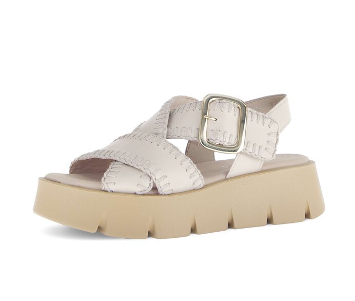 Gabor Damen  Plateau Sandale Creme - Glattleder