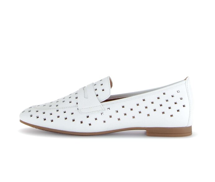 Gabor Damen Slipper Weiß - Glattleder