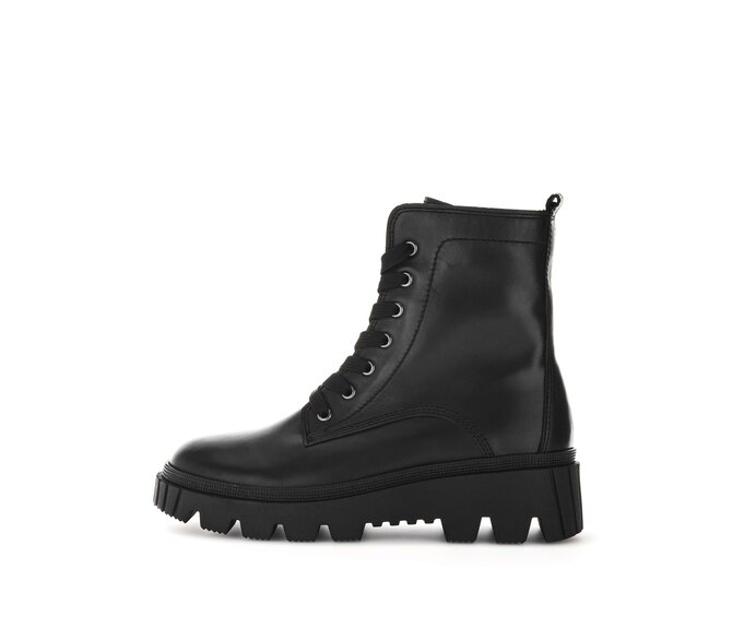 Gabor Damen Schnürstiefelette Schwarz - Glattleder