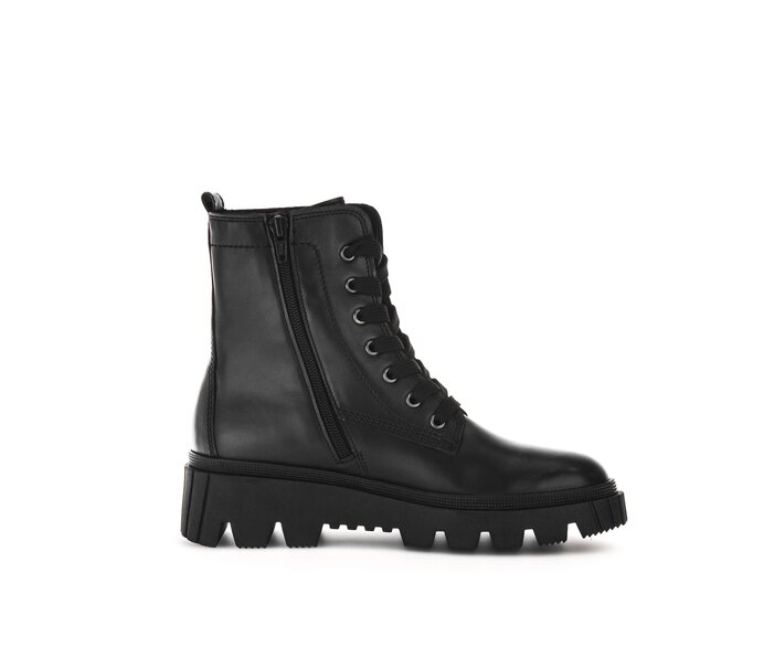 Gabor Damen  Schnürstiefelette Schwarz - Glattleder