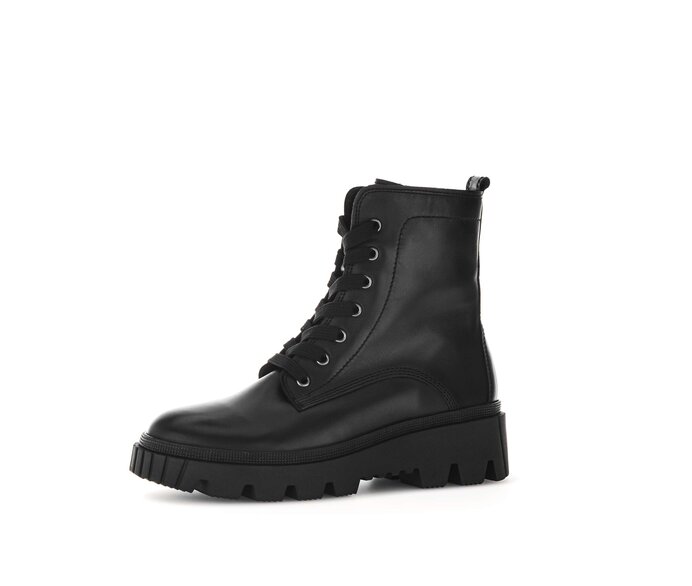 Gabor Damen  Schnürstiefelette Schwarz - Glattleder