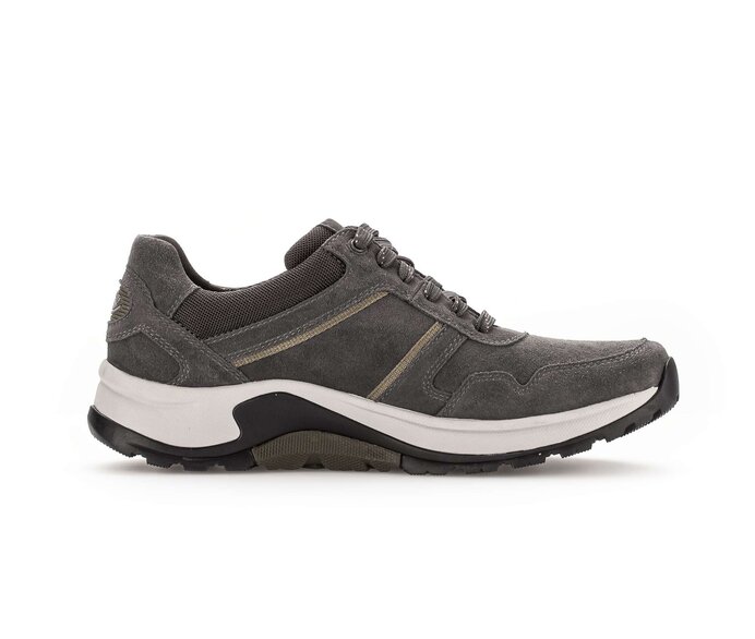 Gabor Herren Rollingsoft Sneaker Low Grau - Materialmix Leder/Textil