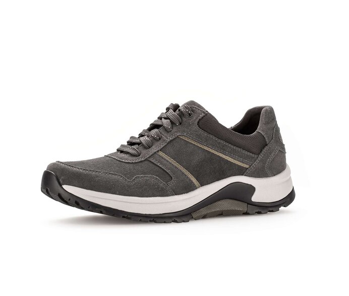 Gabor Herren Rollingsoft Sneaker Low Grau - Materialmix Leder/Textil