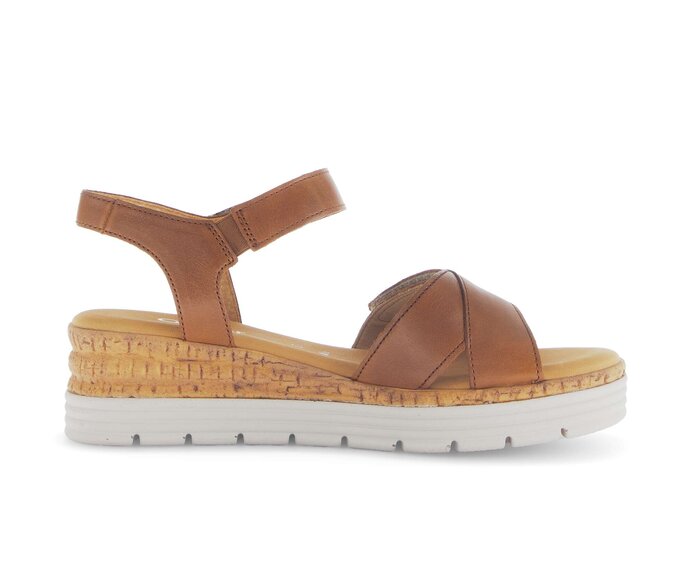 Gabor Damen  Riemchensandale Beige - Glattleder