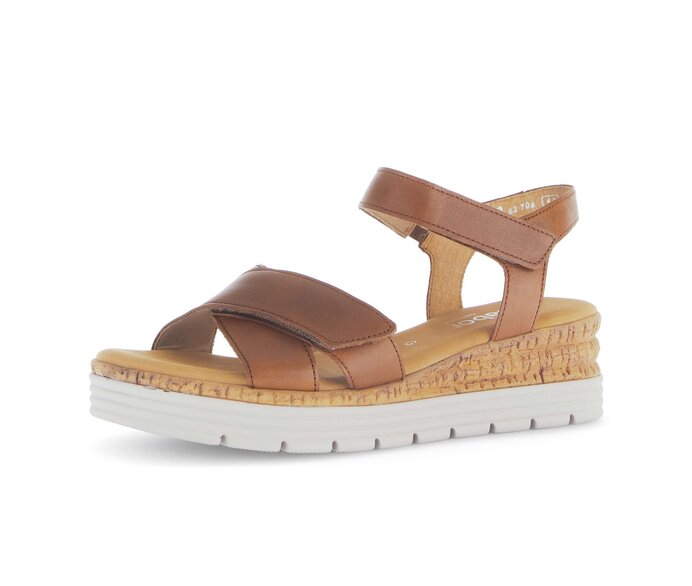 Gabor Damen  Riemchensandale Beige - Glattleder