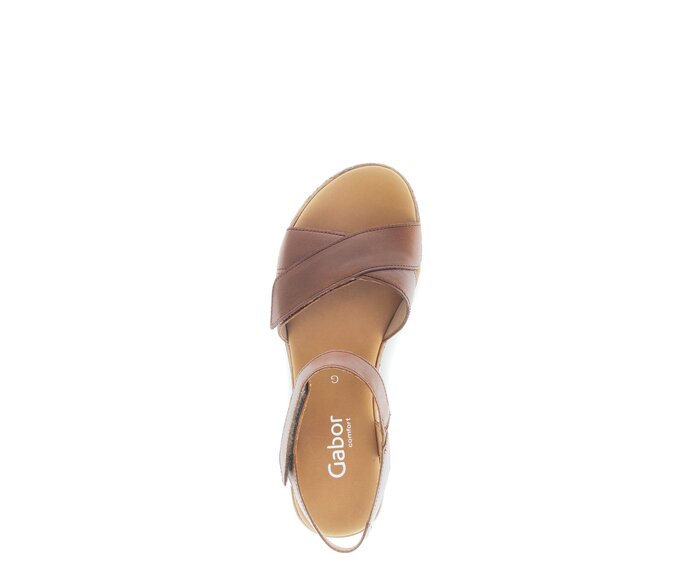 Gabor Damen  Riemchensandale Beige - Glattleder