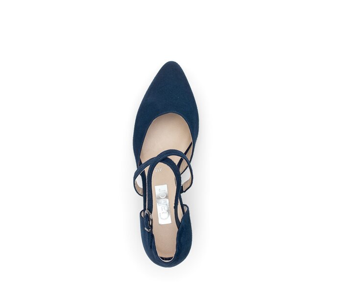 Gabor Damen  Spangenpumps Blau - Rauleder