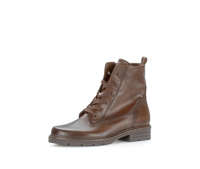 Gabor Damen  Schnürstiefelette Braun - Glattleder