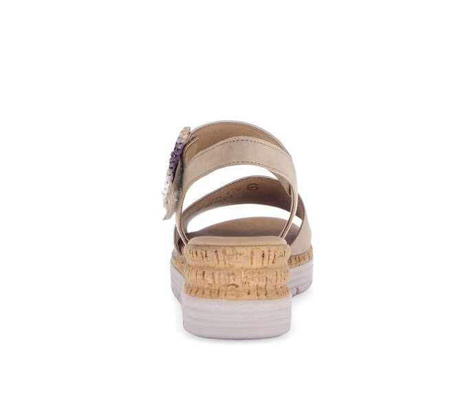 Gabor Damen  Riemchensandale Beige - Rauleder