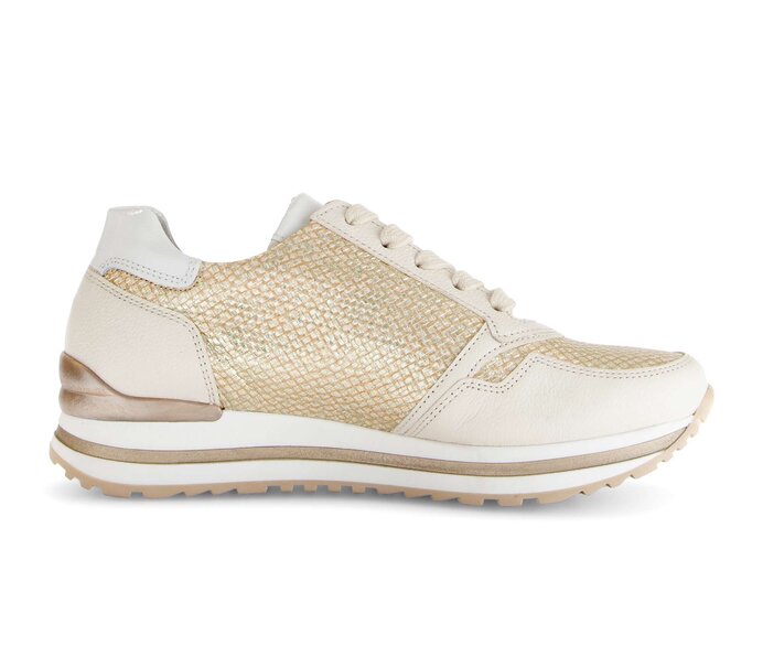 Gabor Damen  Sneaker Low Gold - Materialmix Leder
