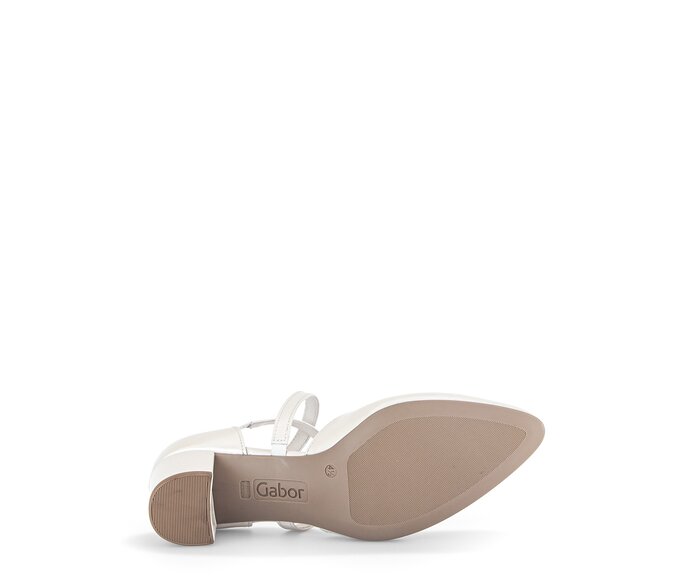 Gabor Damen  Spangenpumps Weiß - Glattleder