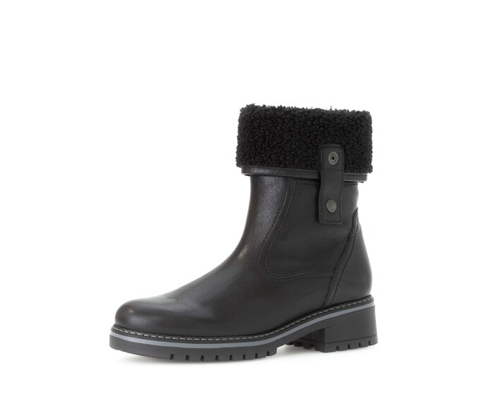 Gabor Damen  Winterstiefelette Schwarz - Materialmix Leder/Lederimitat