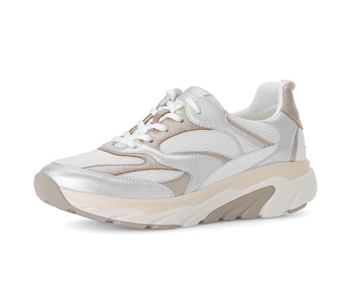Gabor Damen  Sneaker Low Weiß - Materialmix Leder/Lederimitat