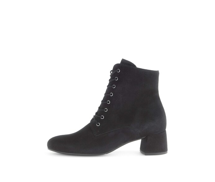 Gabor Damen Schnürstiefelette Schwarz - Rauleder