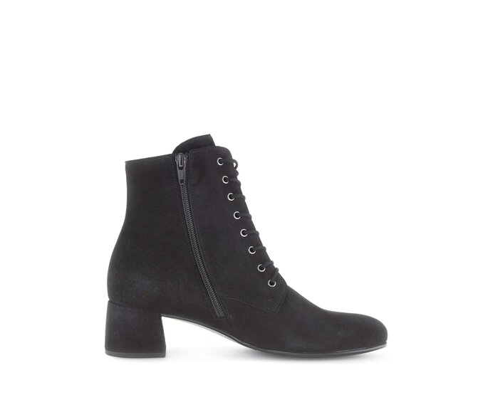 Gabor Damen  Schnürstiefelette Schwarz - Rauleder