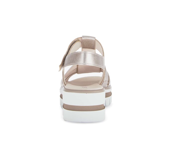 Gabor Damen  Plateau Sandale Gold - Effektleder