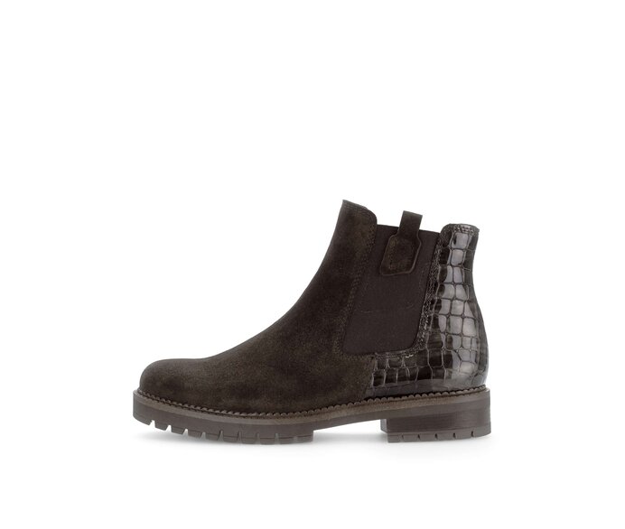 Gabor Damen Chelsea Boot Braun - Materialmix Leder
