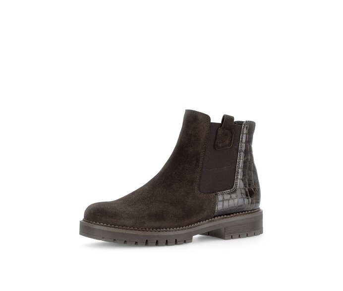 Gabor Damen  Chelsea Boot Braun - Materialmix Leder