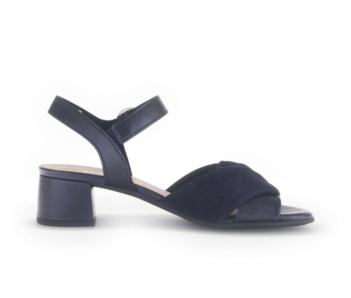 Gabor Damen  Riemchensandale Blau - Materialmix Leder