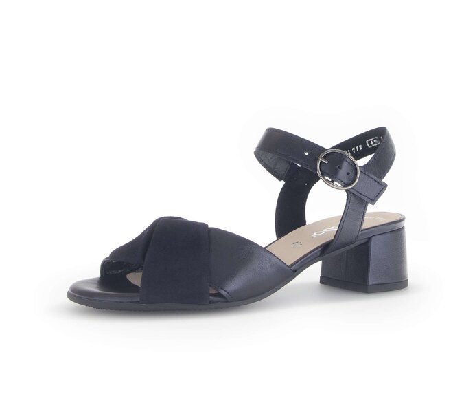 Gabor Damen  Riemchensandale Blau - Materialmix Leder
