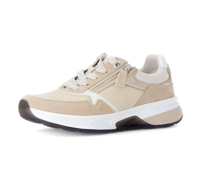 Gabor Damen  Sneaker Low Beige - Materialmix Leder/Lederimitat
