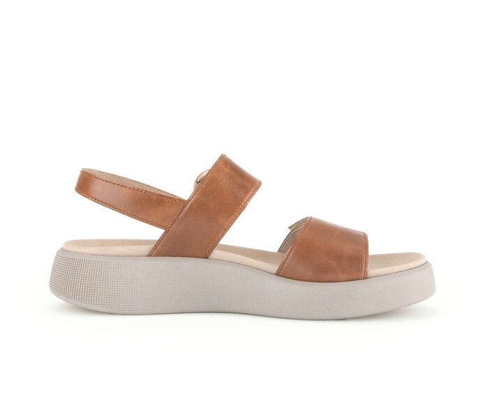 Gabor Damen  Plateau Sandale Braun - Glattleder