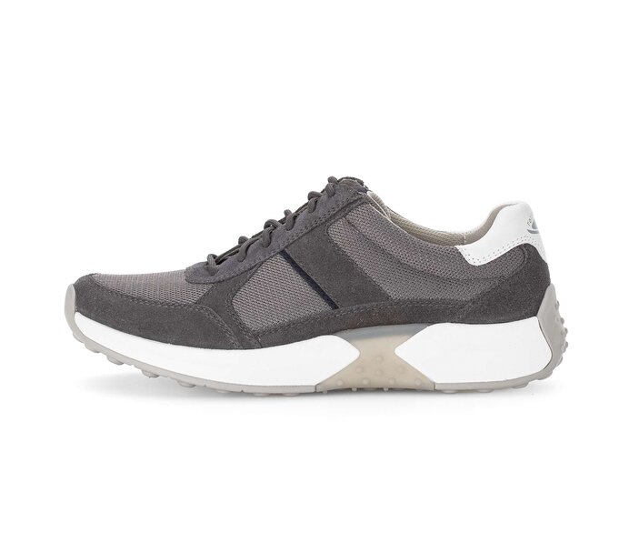 Gabor Herren Rollingsoft Sneaker Low Grau - Materialmix Leder/Textil