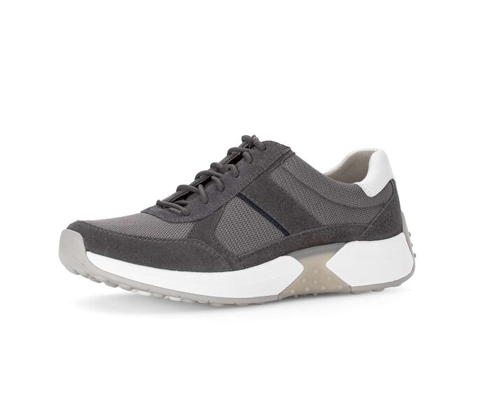 Gabor Herren Rollingsoft Sneaker Low Grau - Materialmix Leder/Textil