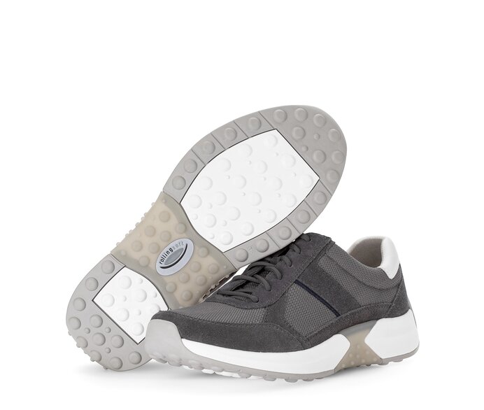 Gabor Herren Rollingsoft Sneaker Low Grau - Materialmix Leder/Textil