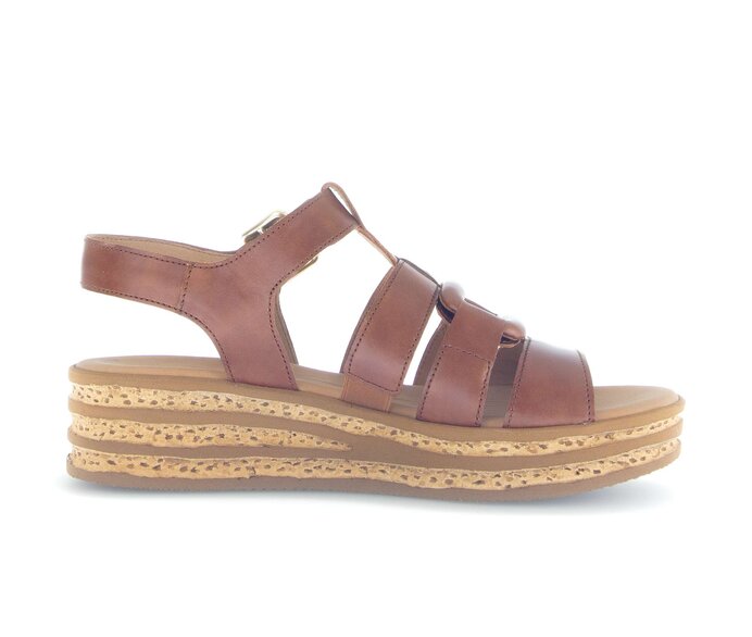 Gabor Damen  Plateau Sandale Braun - Glattleder