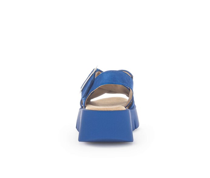 Gabor Damen  Plateau Sandale Blau - Rauleder