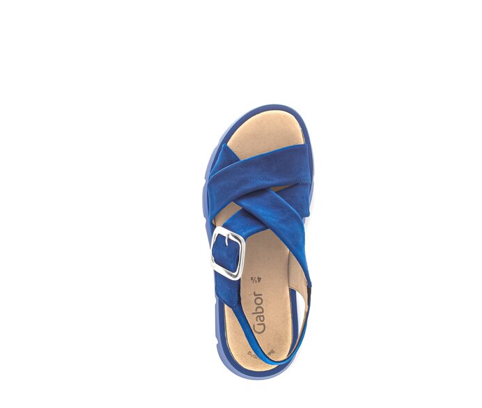 Gabor Damen  Plateau Sandale Blau - Rauleder