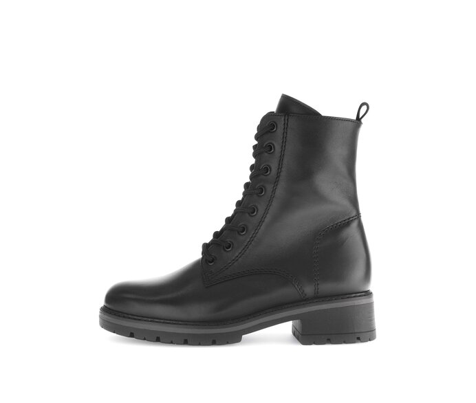 Gabor Damen Schnürstiefelette Schwarz - Glattleder