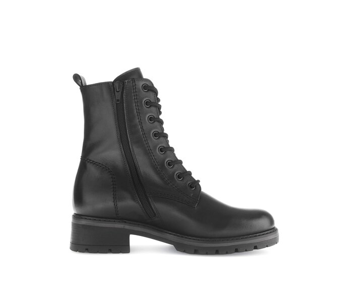 Gabor Damen  Schnürstiefelette Schwarz - Glattleder