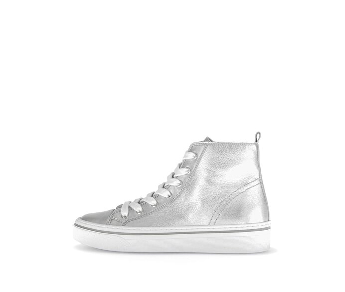 Gabor Damen Sneaker High Silber - Glattleder