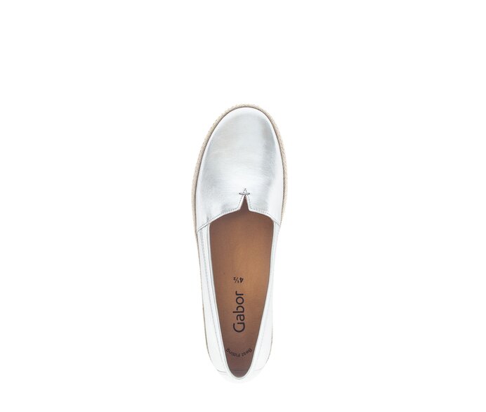 Gabor Damen  Slipper Silber - Effektleder