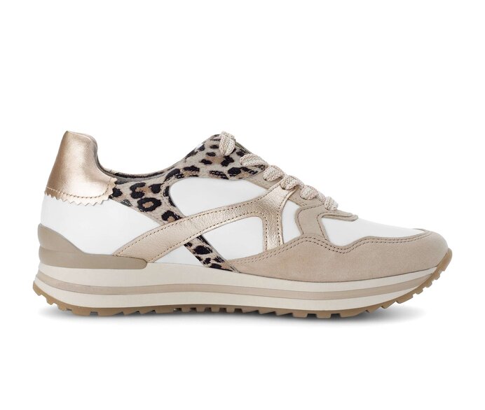 Gabor Damen  Sneaker Low Beige - Materialmix Leder