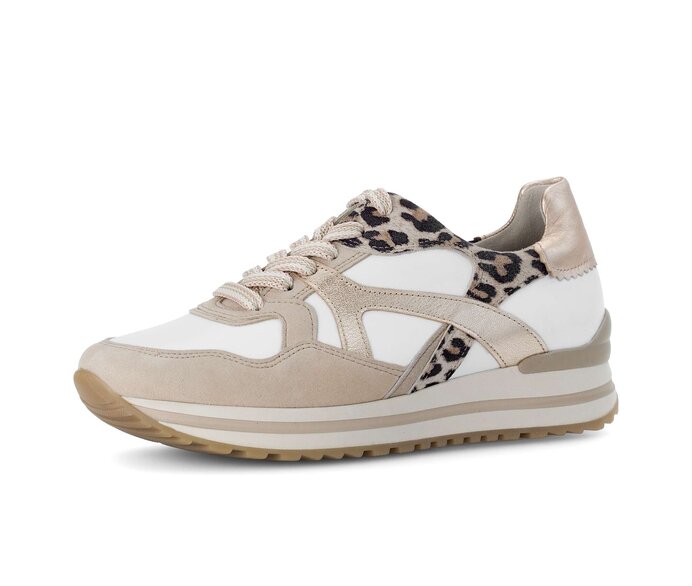 Gabor Damen  Sneaker Low Beige - Materialmix Leder