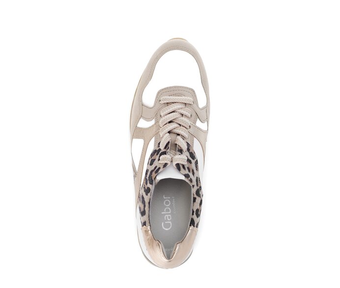 Gabor Damen  Sneaker Low Beige - Materialmix Leder