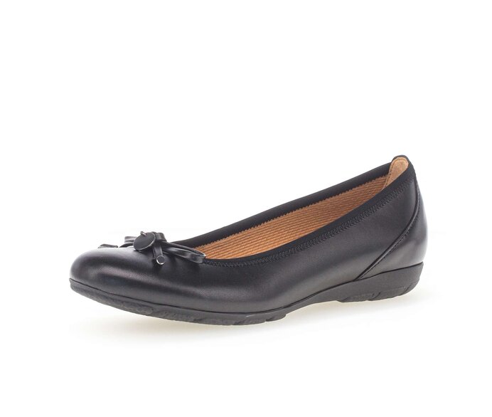 Gabor Damen  Sportliche Ballerina Schwarz - Glattleder
