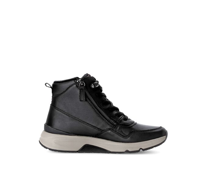 Gabor Damen  Sportliche Stiefelette Schwarz - Materialmix Leder