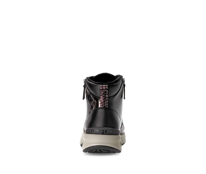 Gabor Damen  Sportliche Stiefelette Schwarz - Materialmix Leder