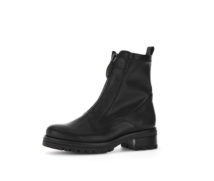 Gabor Damen  Sportliche Stiefelette Schwarz - Materialmix Leder/Lederimitat