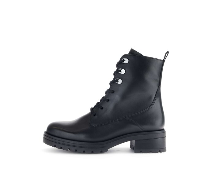 Gabor Damen Schnürstiefelette Schwarz - Glattleder