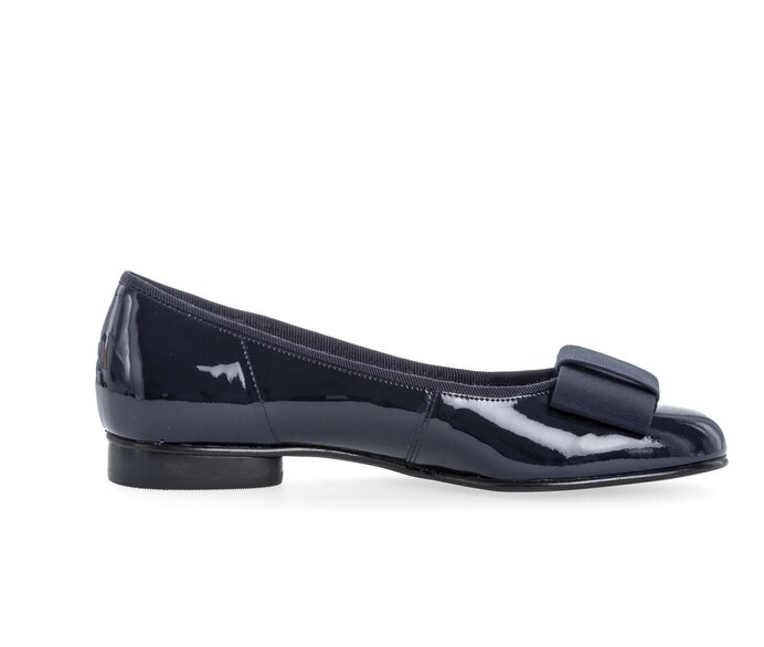 Gabor Damen  Eleganter Ballerina Blau - Lackleder