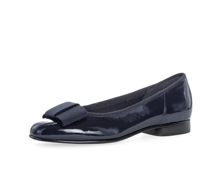 Gabor Damen  Eleganter Ballerina Blau - Lackleder